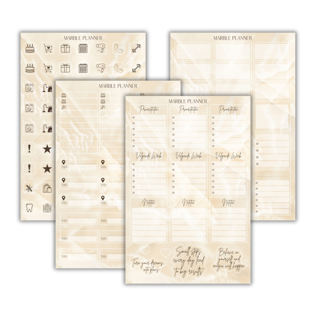 Stickerset Marble Planner