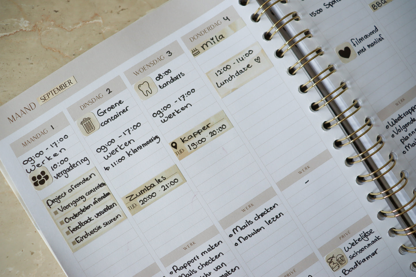 Stickerset Marble Planner