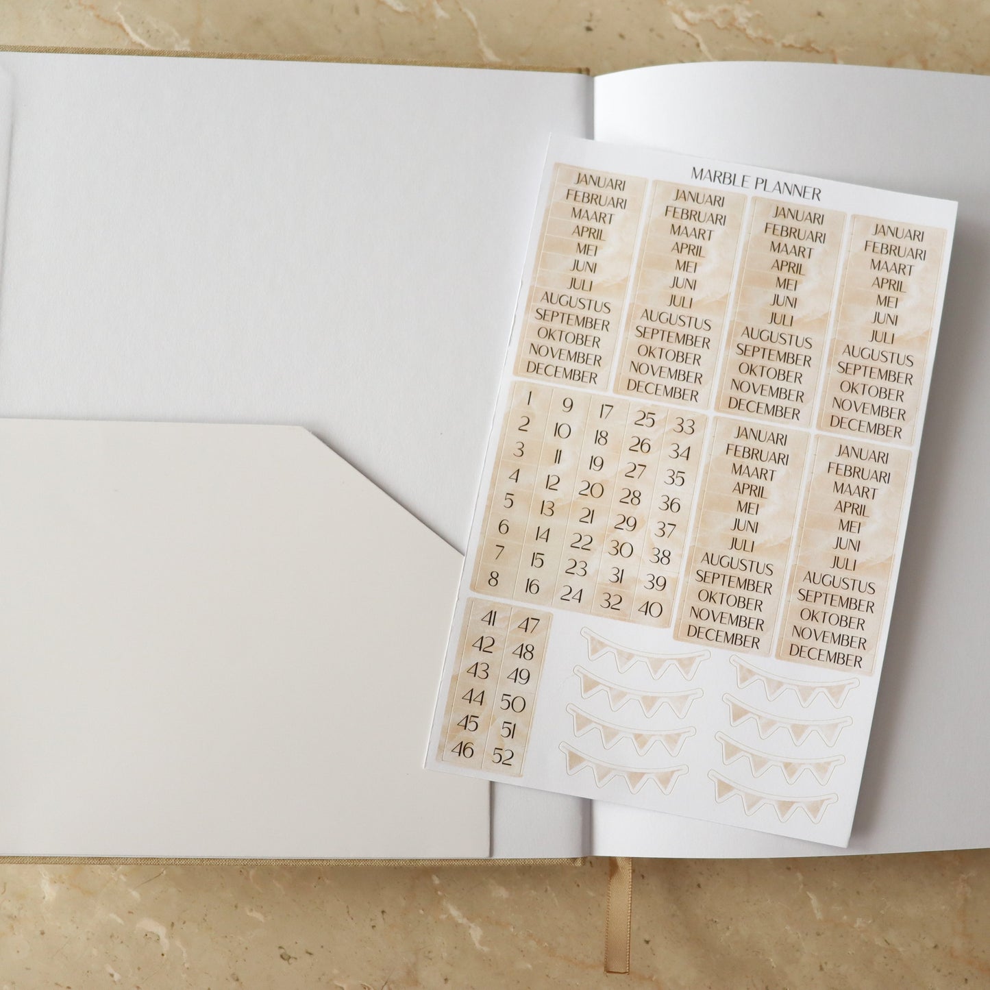 Marble Planner Linnen - Beige