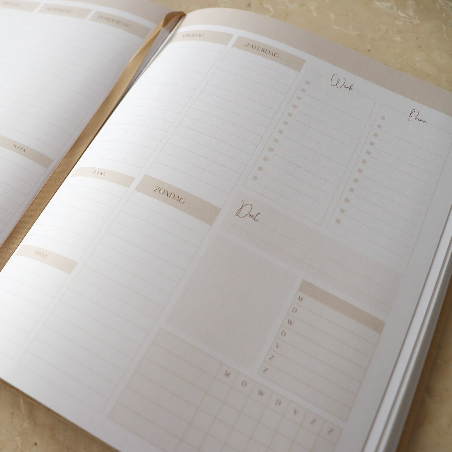 Marble Planner Linnen - Bruin